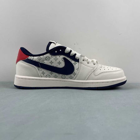 Fragment Design x Travis Scott x Air Jordan 1 Low OG SP LV Dark Blue White Black Red LI5188-002