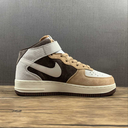 Air Force 1 07 Mid Brown White Coffee AL6896-556