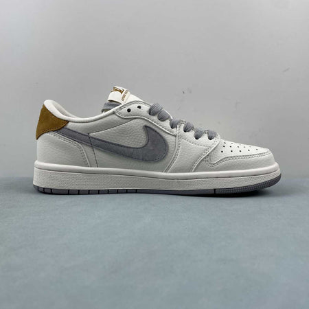 Fragment Design x Travis Scott x Air Jordan 1 Low OG SP LV Off White Grey Brown LX1988-800