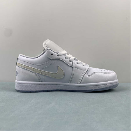 Air Jordan 1 Low GS White Iridescent Glitter Summit White Ice Blue FQ9112-100