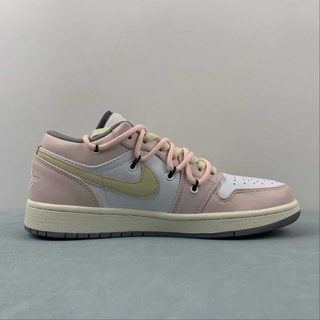 Air Jordan 1 Low Pink Yellow Grey 553558-053