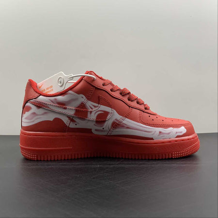 Air Force 1 07 Low Red Skeleton White CU8067-600