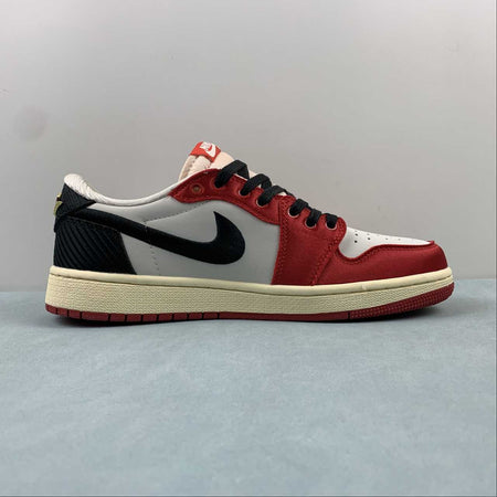 Air Jordan 1 Retro Low OG Trophy Room Away Sail Black Varsity Red Muslin FN0432-100