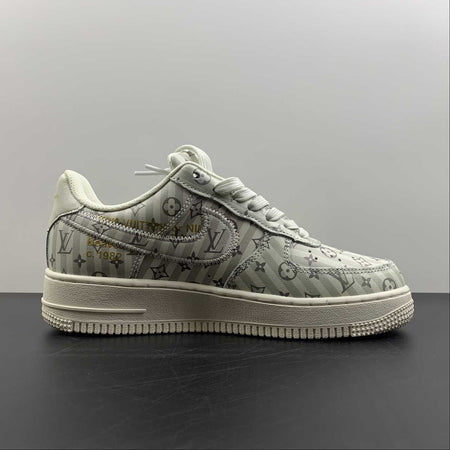 LV x Air Force 1 07 Low Light Green Gray Metallic Gold IA9V9E