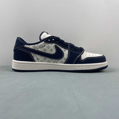 Fragment Design x Travis Scott x Air Jordan 1 Low OG SP LV White Dark Blue LX1988-103
