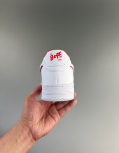 BAPE STA Patent Leather White Red