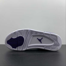 Cargar imagen en el visor de la galería, Air Jordan 4 Retro GS White Metallic Silver Court Purple 408452-115
