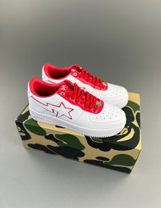 BAPE STA Patent Leather White Red