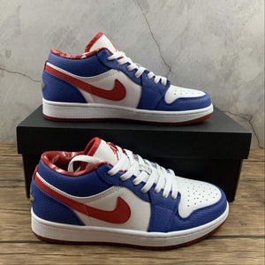 Air Jordan 1 Retro Low White Varisity Red-Royal