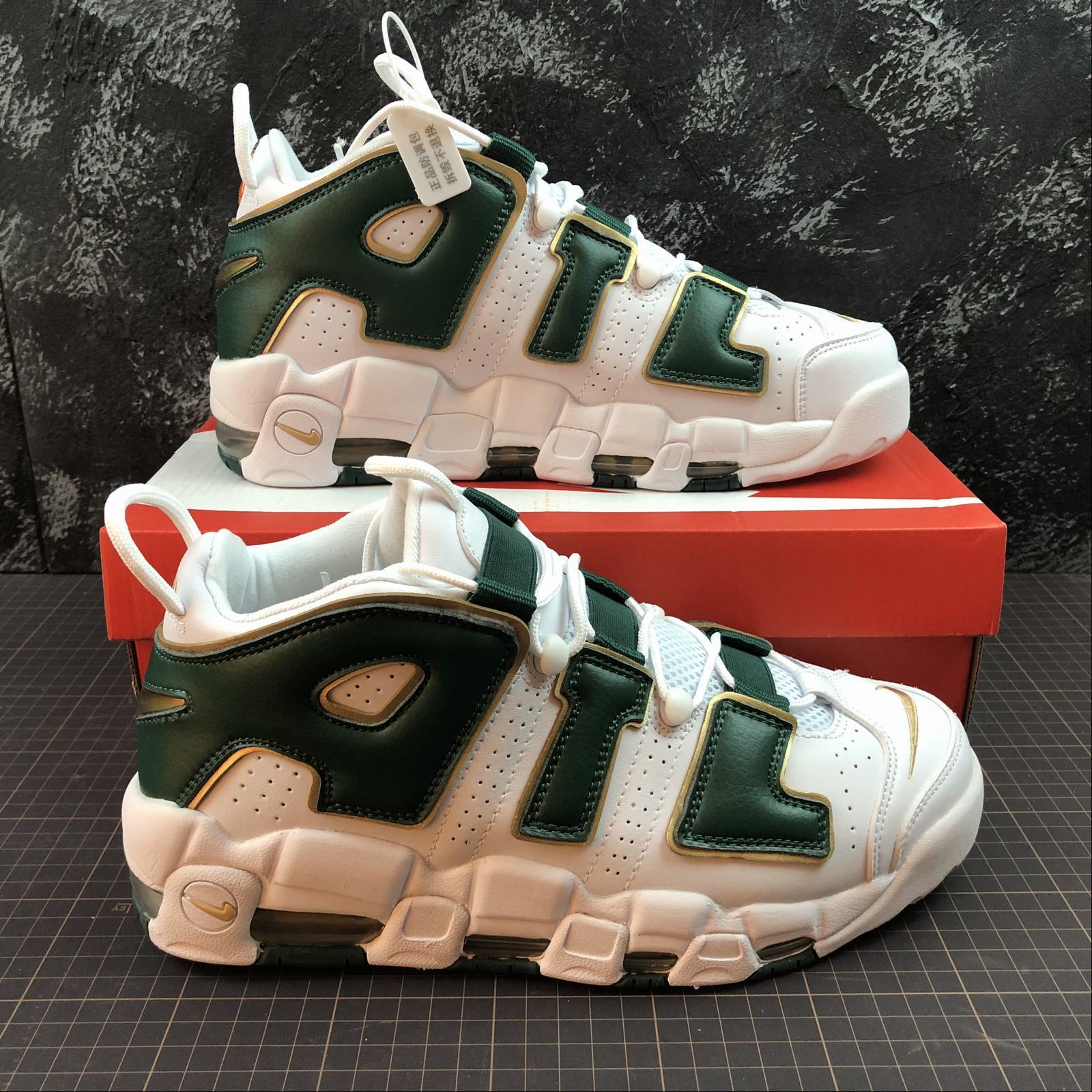 Air More Uptempo ATL QS White Gorge Green Metallic Gold AJ3139 100 juanma shop