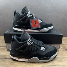 Cargar imagen en el visor de la galería, Air Jordan 4 Retro SE “Black Canvas” Black White-Red
