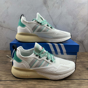 Adidas ZX 2K Boost Crystal White Grey One Hi-Res Green FX4172
