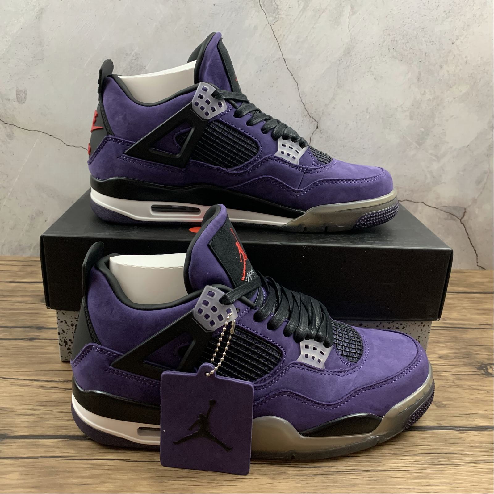 Jordan 4 travis scott morado hot sale