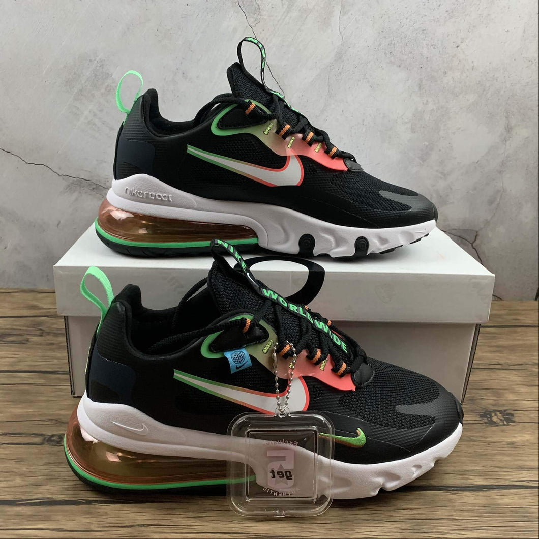 Air Max 270 React WW White Black Blue Green Gradient CK6457-001