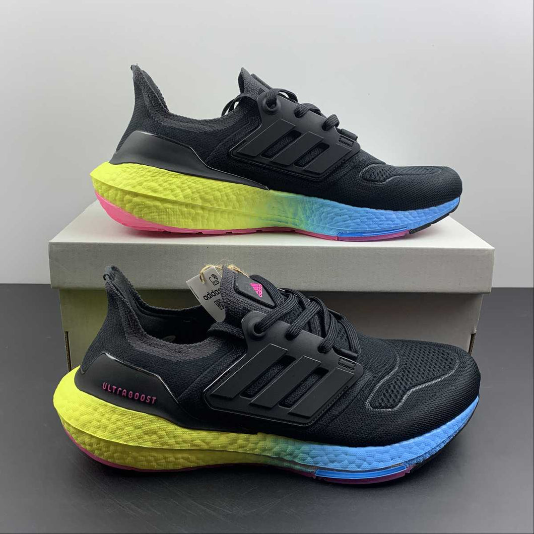 Adidas UltraBoost 22 Black Sky Blue Yellow GV8829