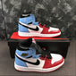 nike crazy color sneakers sale Retro High OG Black White-Blue-Red Patent Leather CK5666-100