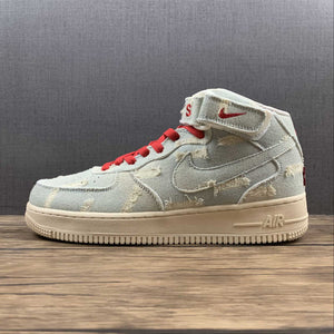 Air Force 1 07 Mid Levis Beige Red 651122-215