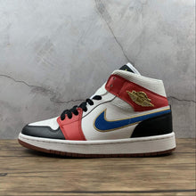 Cargar imagen en el visor de la galería, Air Jordan 1 Mid SE Black White Red-Blue DC1426-100
