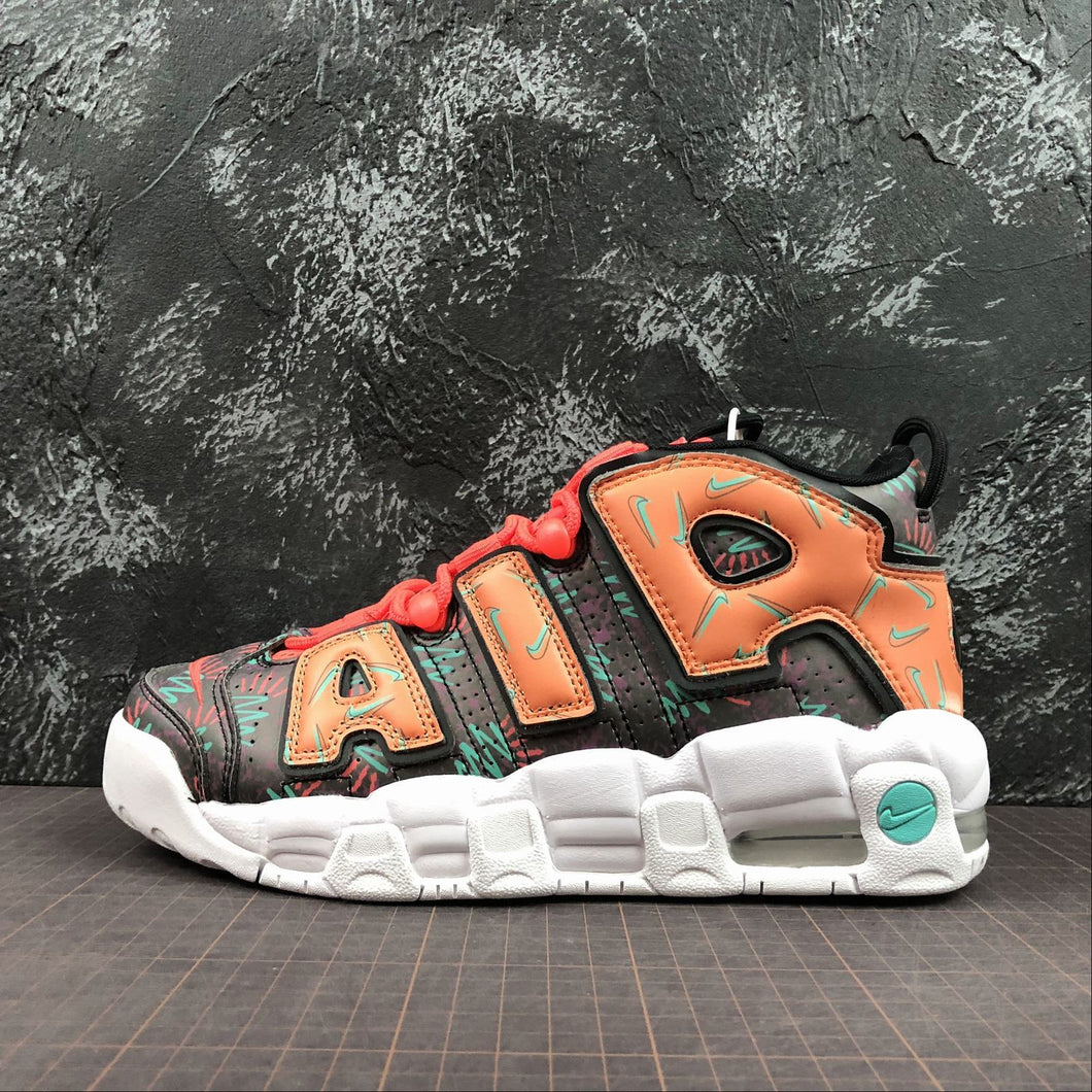 Air More Uptempo GS Total Orange Black Hiper Jade AT3408-800