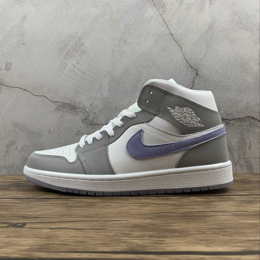 Air Jordan 1 Mid White Gray Blue (2021) BQ6472-105