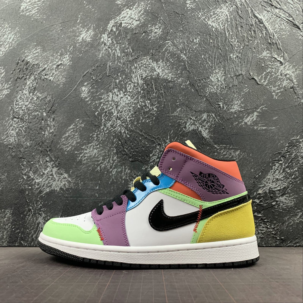 Air Jordan 1 Mid SE White Black Lightbulb Team Orange CW1140-100