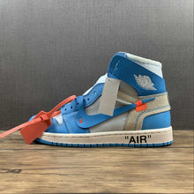 Cargar imagen en el visor de la galería, Air Jordan 1 x Off-White NGR White Dk Powder Blue-Cone AQ0818-148
