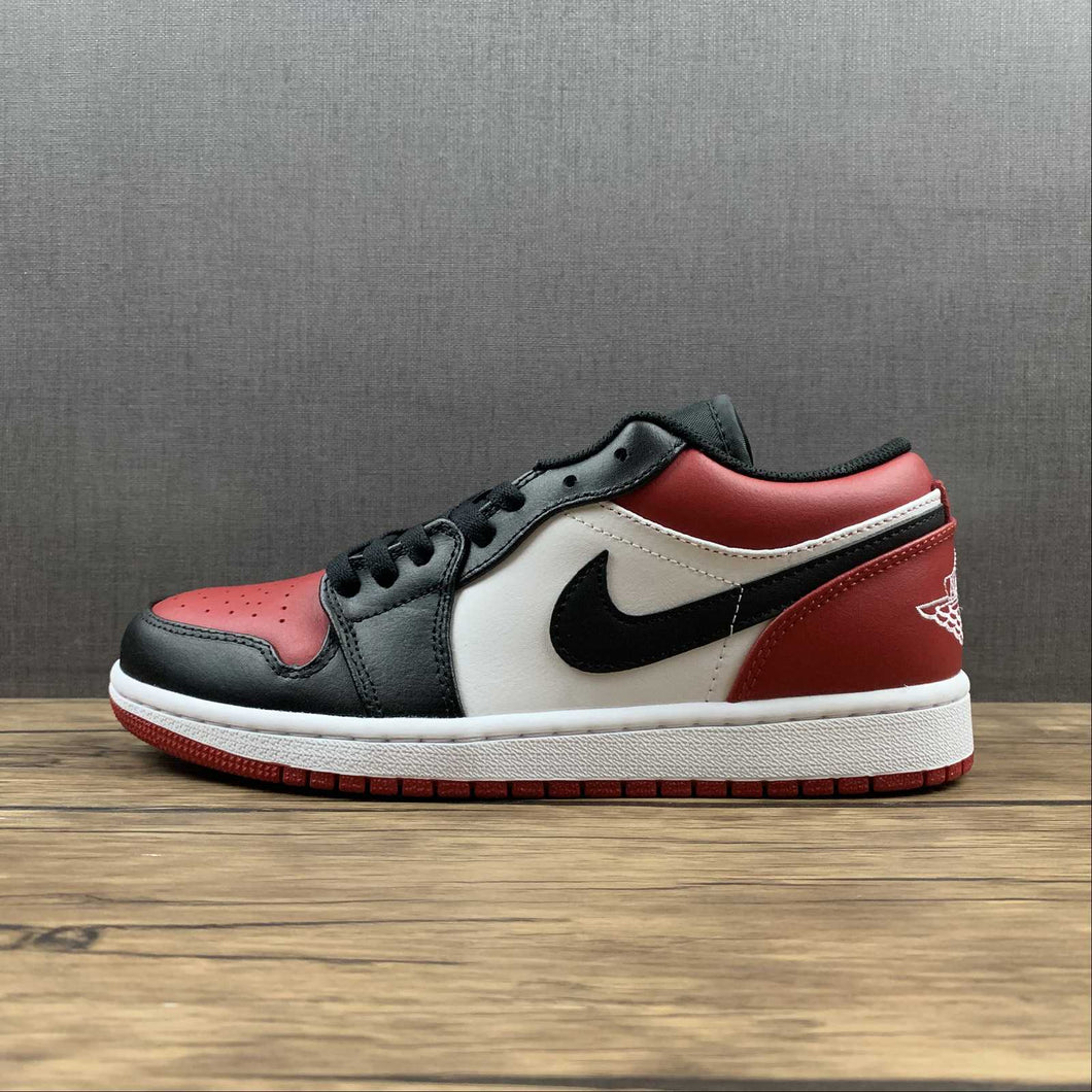 Air Jordan 1 Low “Bred Toe” Gym Red Black-White 553558-612
