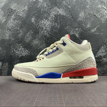 Cargar imagen en el visor de la galería, Air Jordan 3 Retro Milky White Grey Blue Red 136064-140
