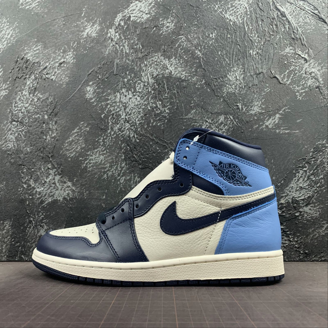 Air Jordan 1 Retro High OG Sail Obsidian-University Blue 555088-140