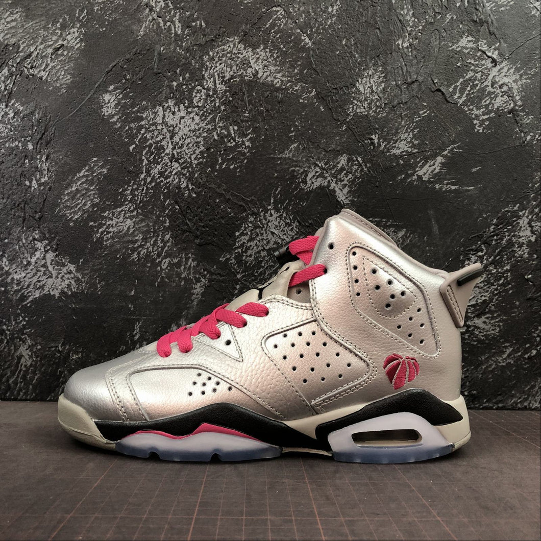 Air Jordan 6 Retro Metallic Silver Vvd Pink-Black 543390-009