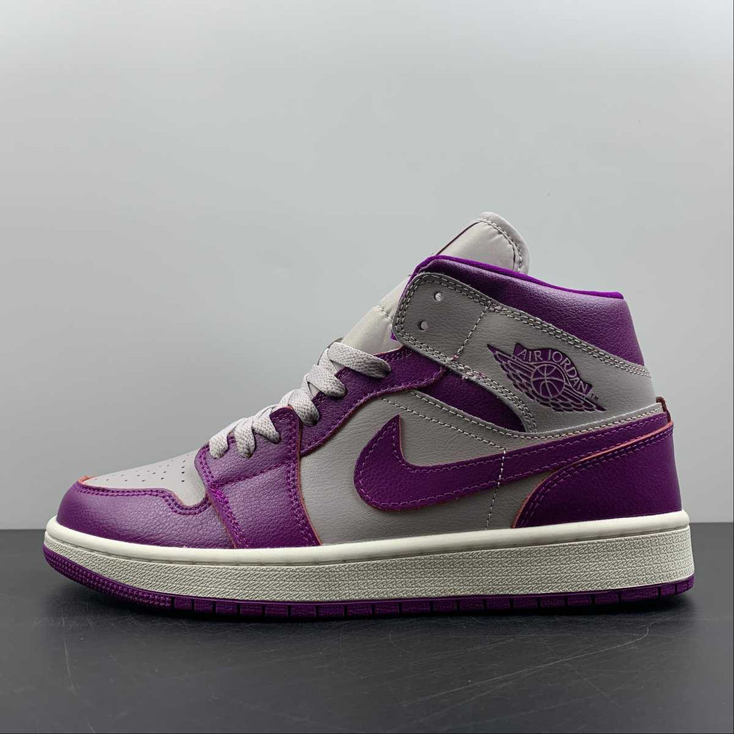 Air Jordan 1 Mid Amethyst Ash Red Plum Sail BQ6472 501