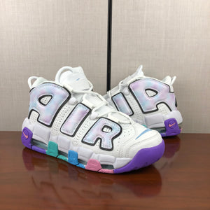 Air More Uptempo White Rainbow