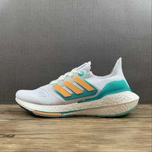 Cargar imagen en el visor de la galería, Adidas UltraBoost 22 White Fluo Blue Orange GX5463
