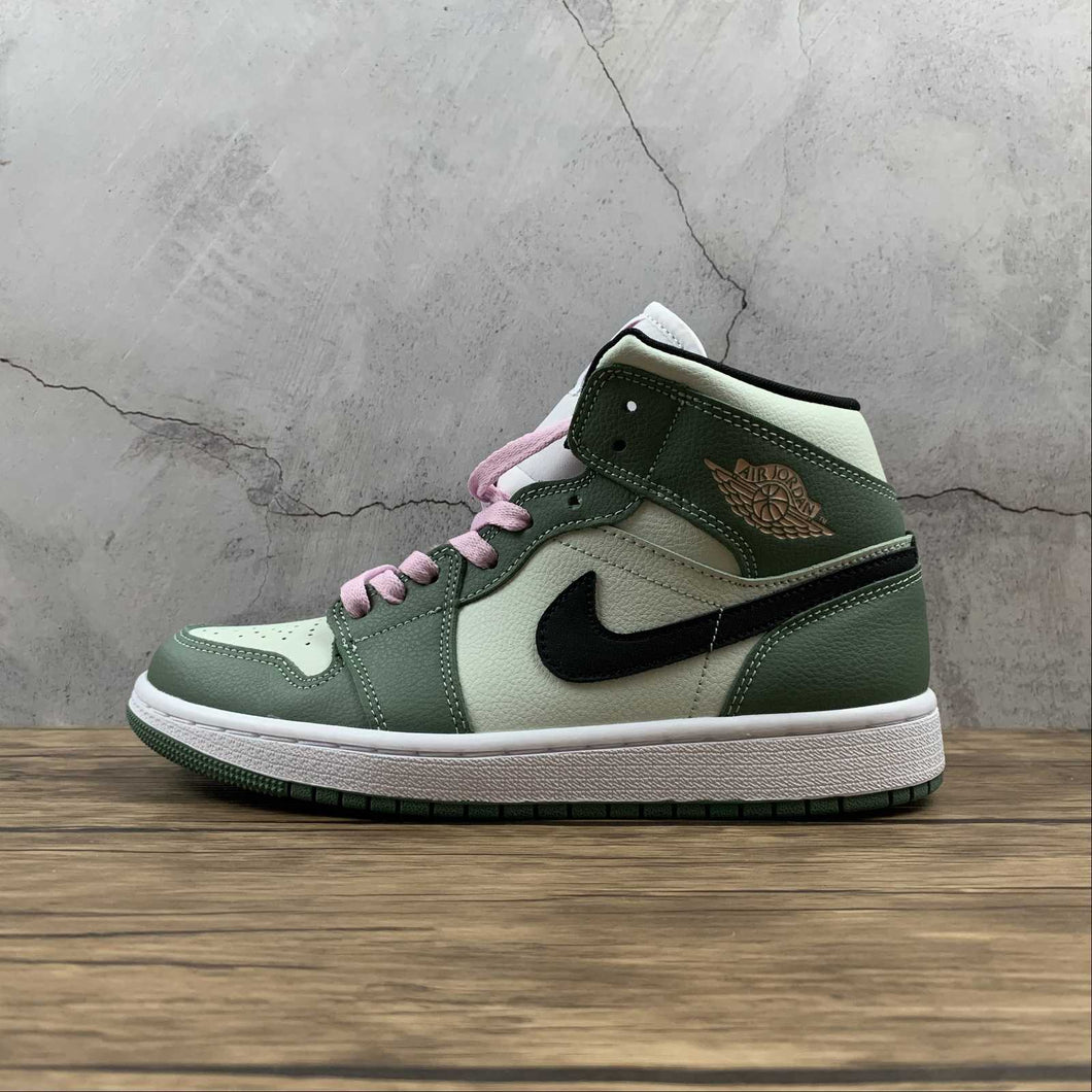 Air Jordan 1 Mid SE Dutch Green Black Barely Green (2021) CZ0774 300