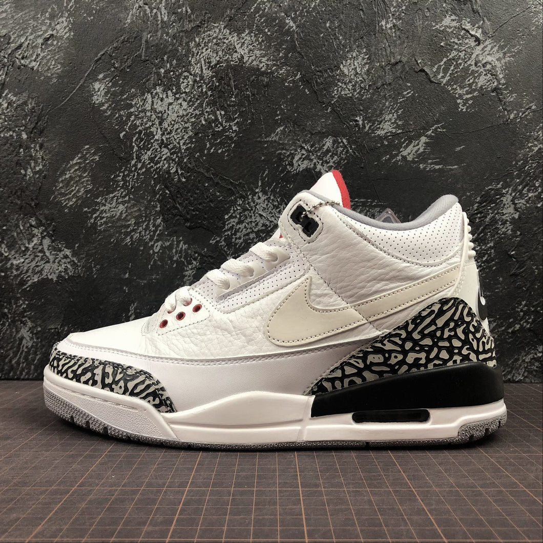 Air Jordan 3 Retro JTH NGR White White-Fire-Red-Black AV6683-160