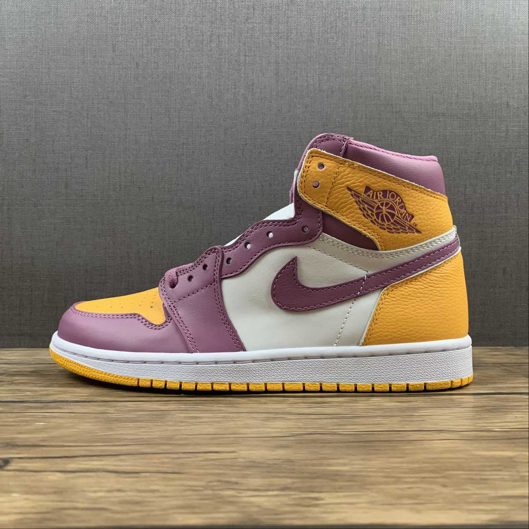Air Jordan 1 High OG White Purple Yellow (2021) 555088-706