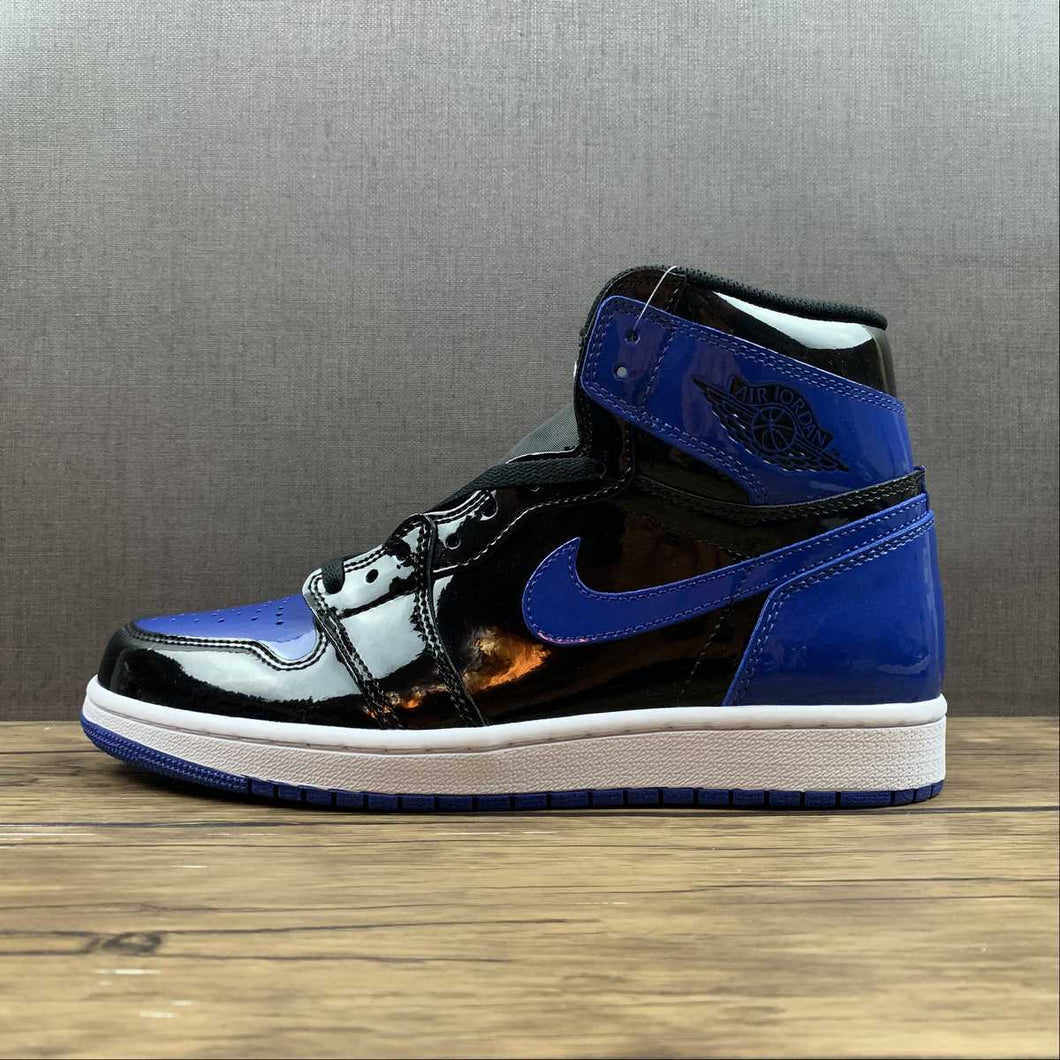 Air Jordan 1 Retro High OG Leather Patent Royal Dark Blue Black 555088-400