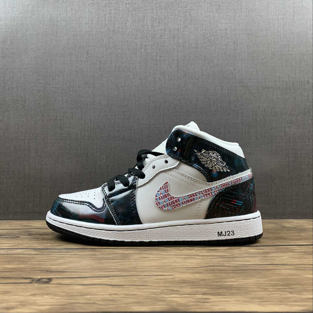 Air Jordan 1 Mid SE (GS) White Bright Crimson-Blue Hero 2021 BQ6931-114