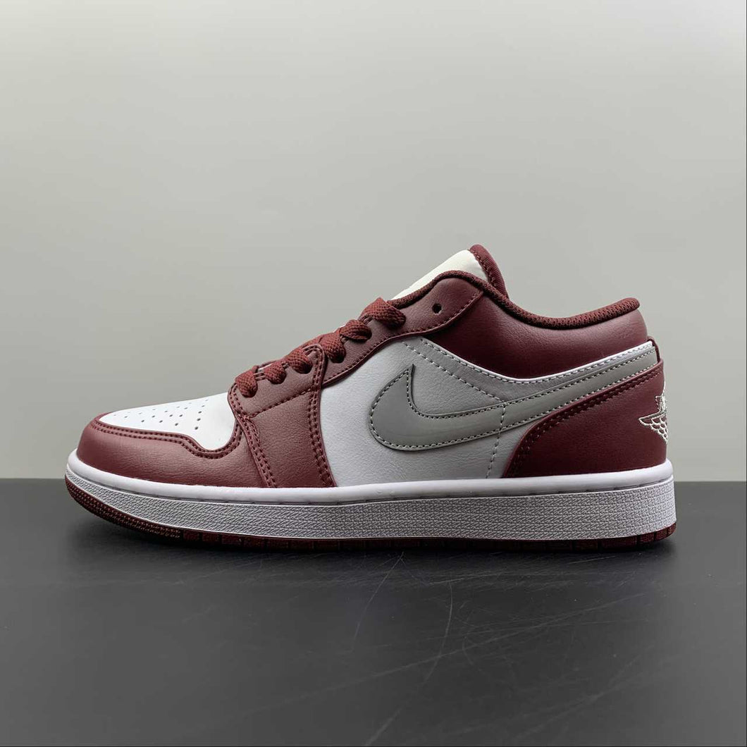 Air Jordan 1 Low Bordeaux Particle Grey White 553558-615