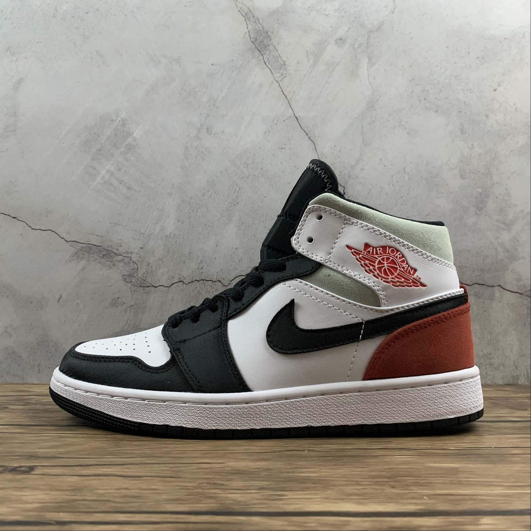 Air Jordan 1 Mid White Track Red Black Igloo 852542-100