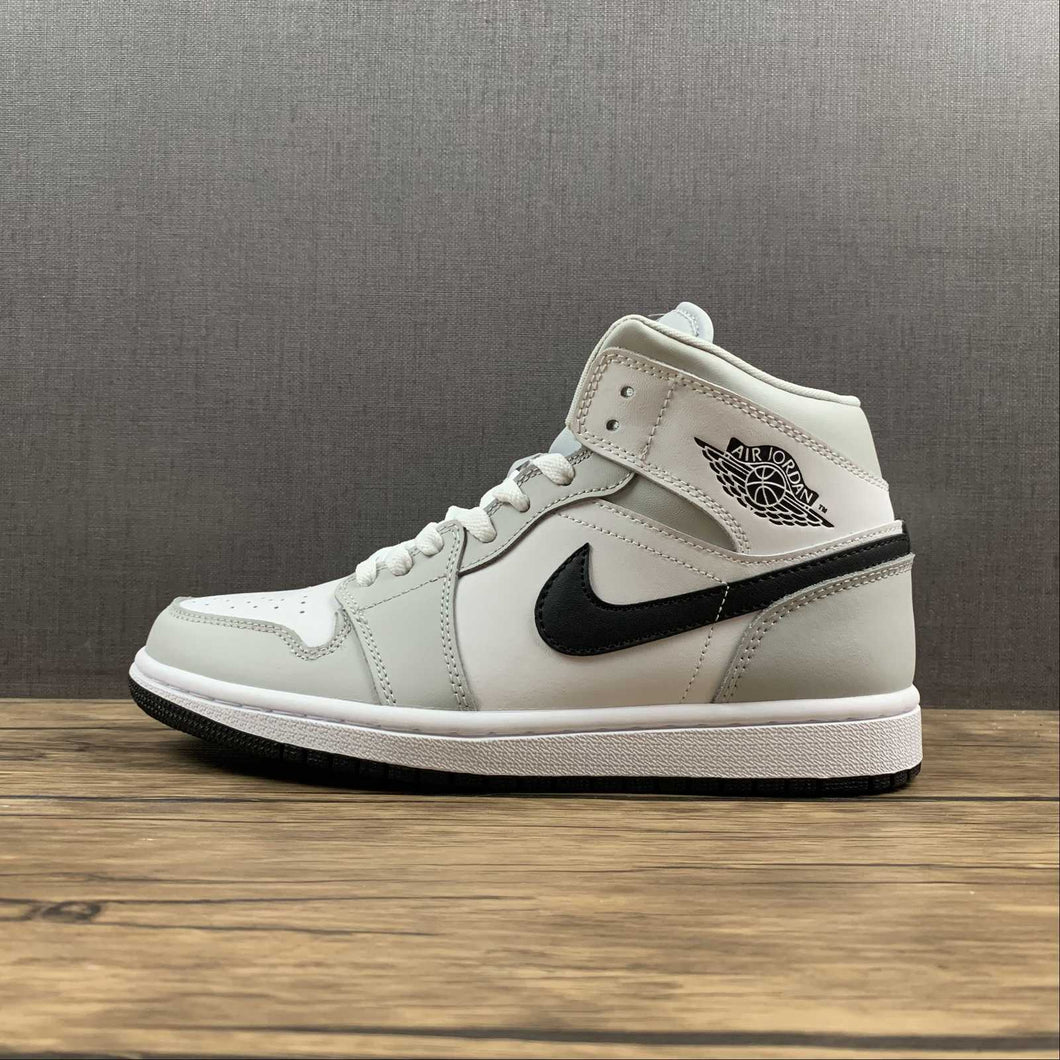 Air Jordan 1 Mid Grey Fog Black White BQ6472-015