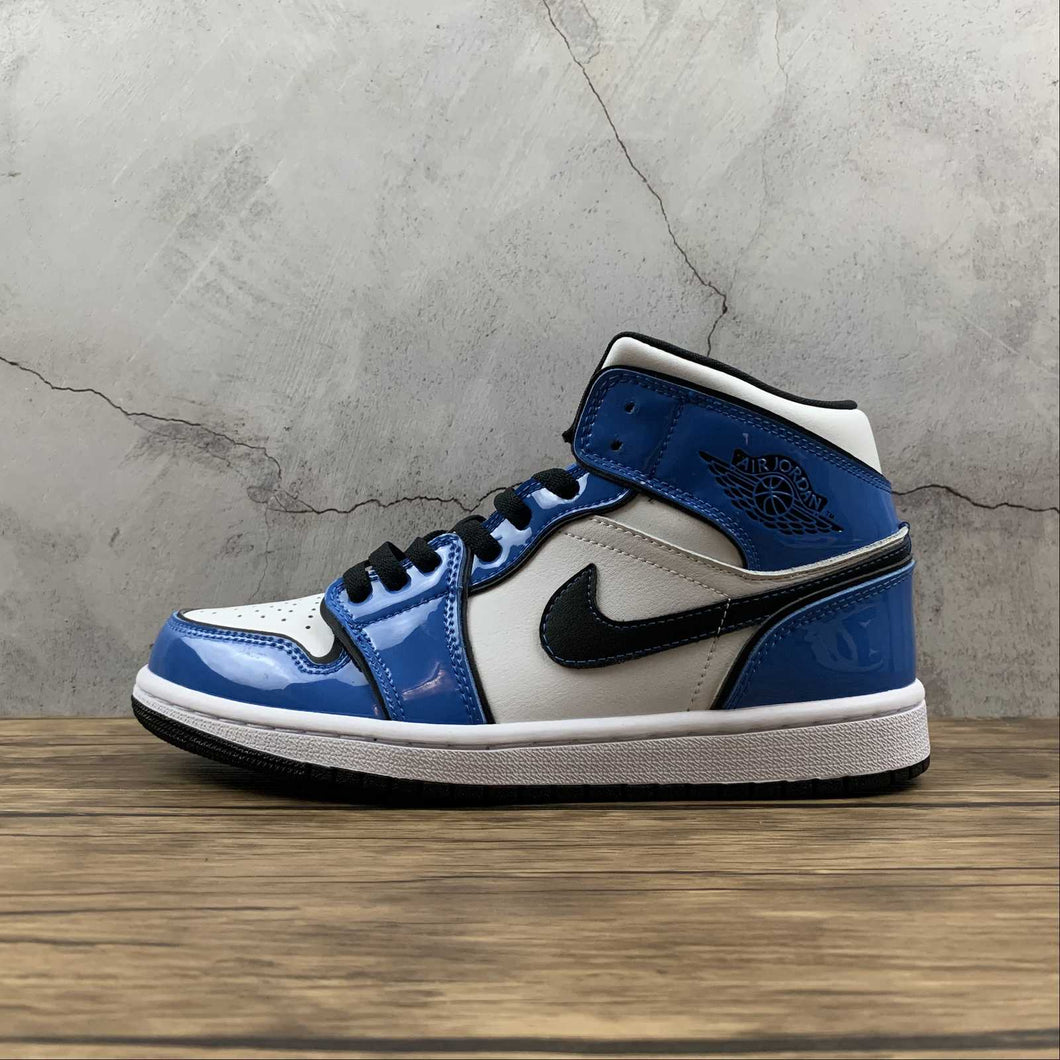Air Jordan 1 Mid Signal Blue Black White (2021) DD6834-402