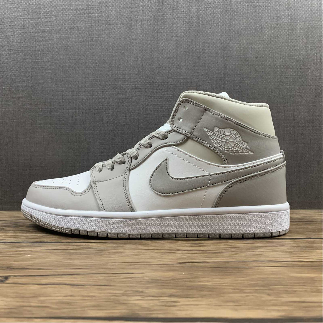 Air Jordan 1 Mid College Grey Light Bone-White (2021) 554724 082