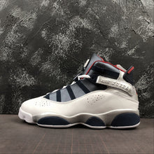 Cargar imagen en el visor de la galería, Air Jordan 6 Rings White Varsity Red-Midnight Navy-Metallic 322992-161
