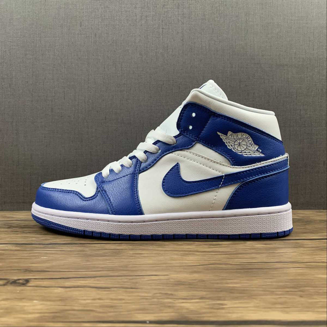 Air Jordan 1 Mid White Hyper Royal-White (2021) BQ6472-104