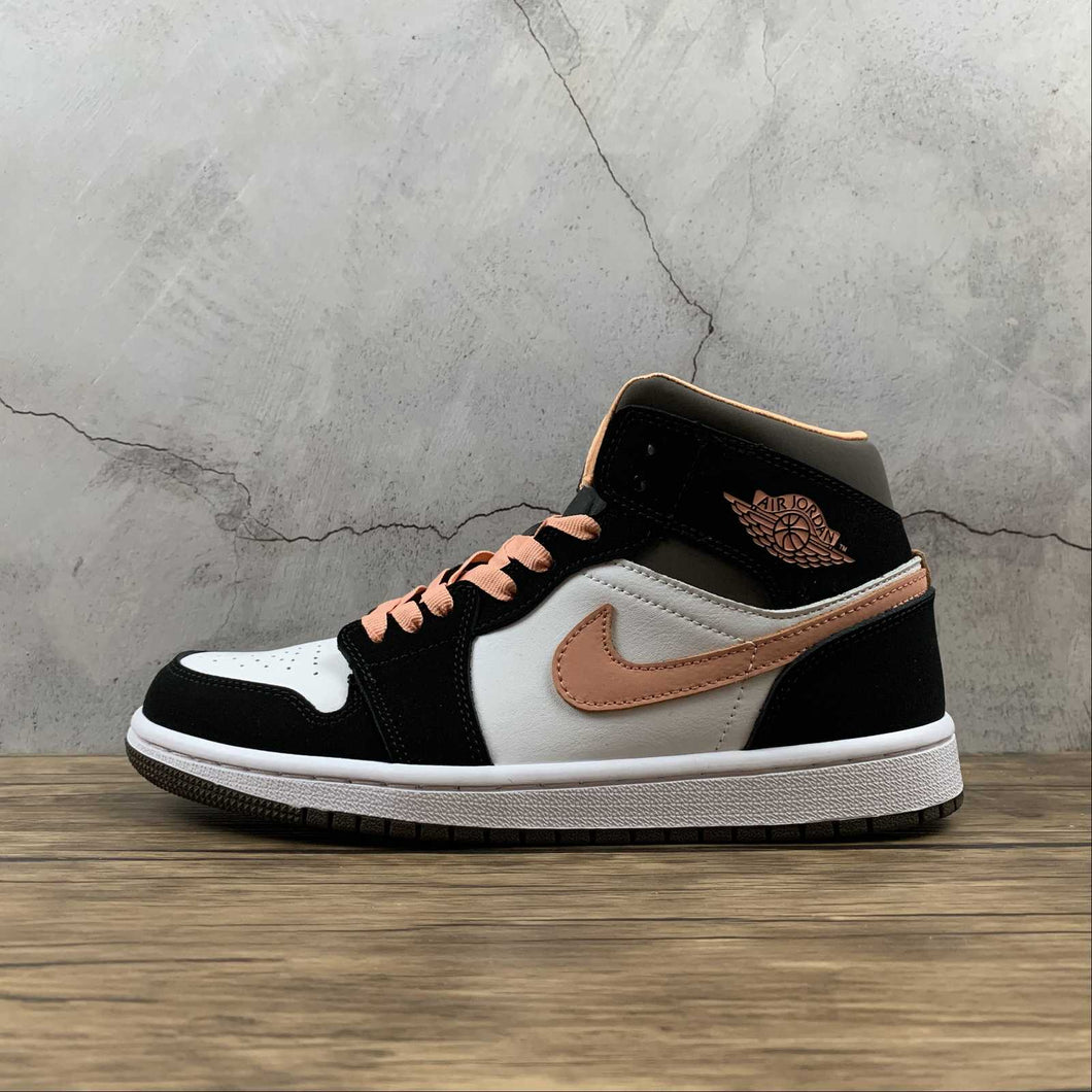 Air Jordan 1 Mid SE White Apricot Agate Black 2021 DH0210 100