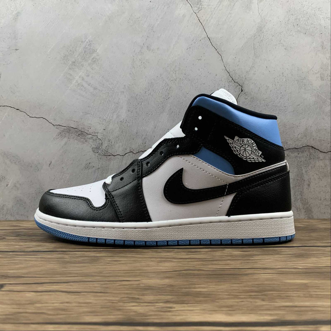 Air Jordan 1 Mid White Black University Blue (2021) BQ6472-102