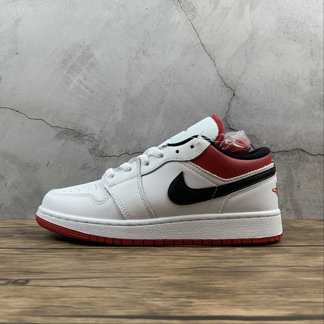 Air Jordan 1 Low (GS) White Gym Red Black 553560-118