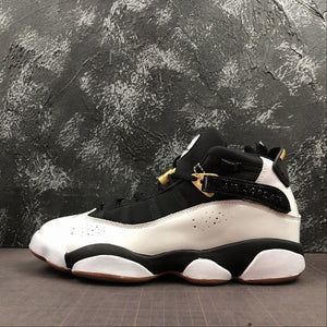 Air Jordan 6 Rings GG White Black-Metallic Gold 323399-100