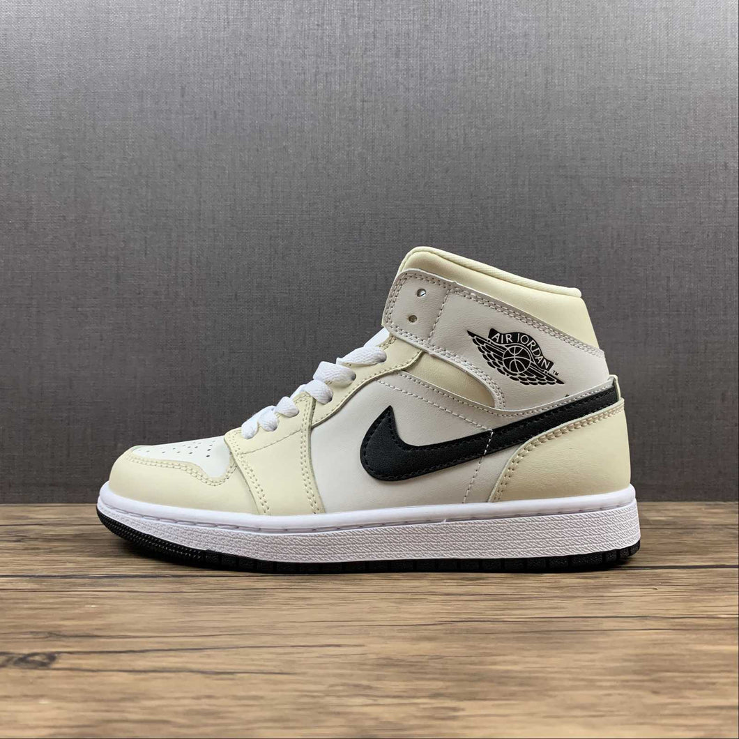 Air Jordan 1 Mid Coconut Milk Black (2021) BQ6472-121